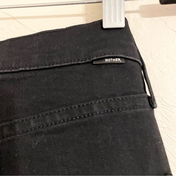 MOTHER High Waist Rider Ankle Cropped Jeans in Black Denim Not Guilty Women's 28 - Picture 5 of 9